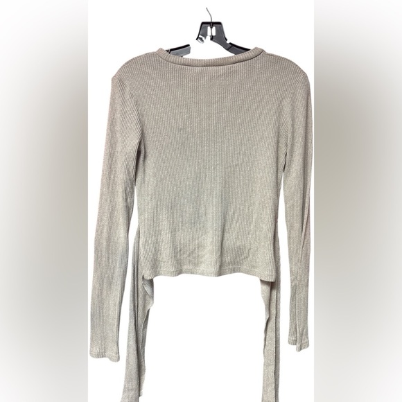 Zara Cream Tie Front Fitted Blouse - Picture 3 of 5